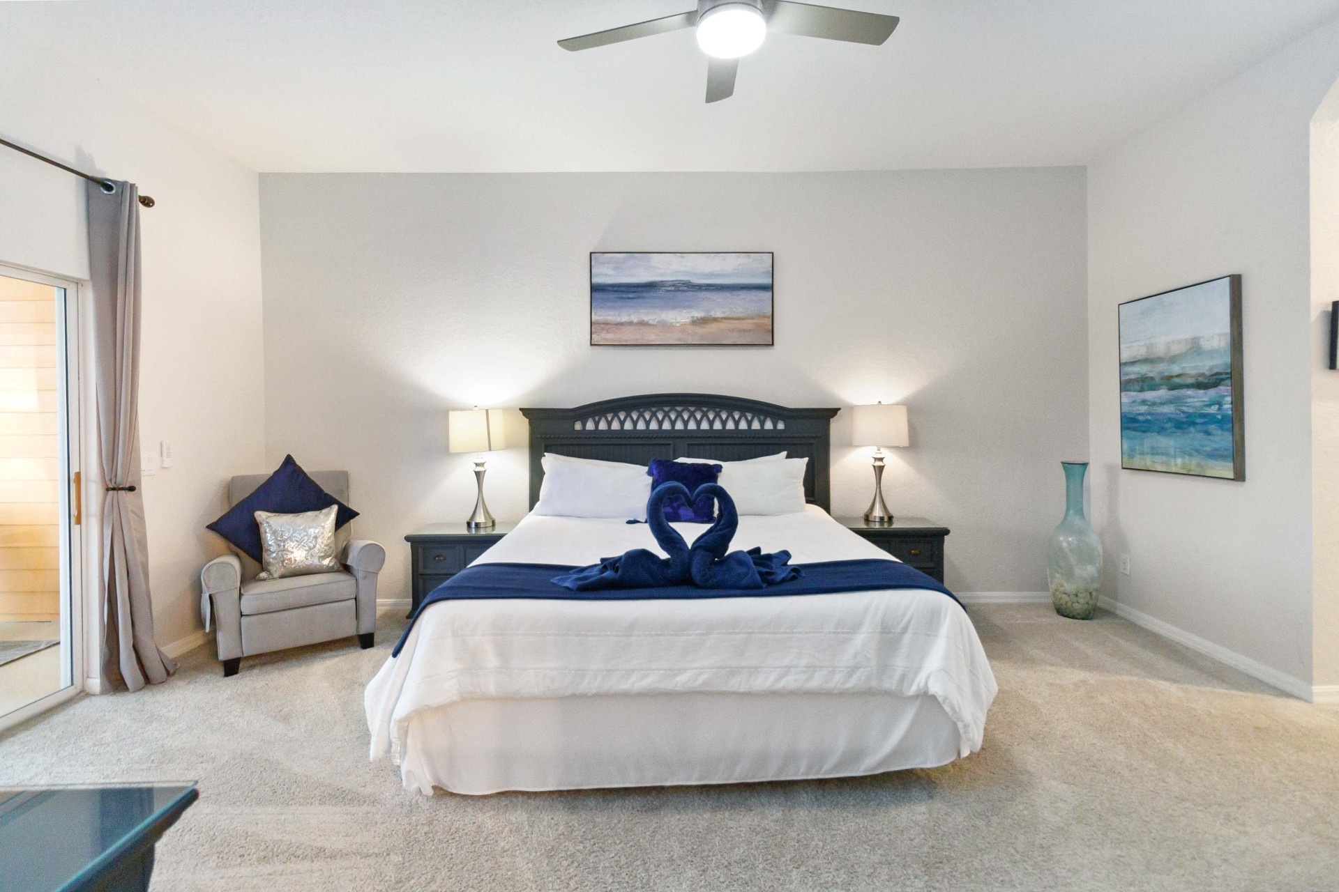 Master suite with balcony access